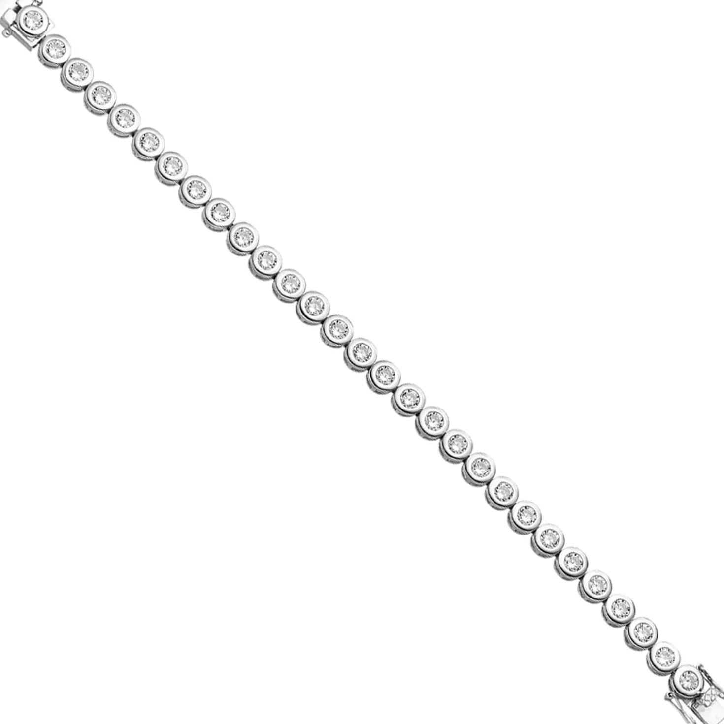 6,3mm Armband Armkette mit Zirkonia, 925 Silber, Damen, 19cm