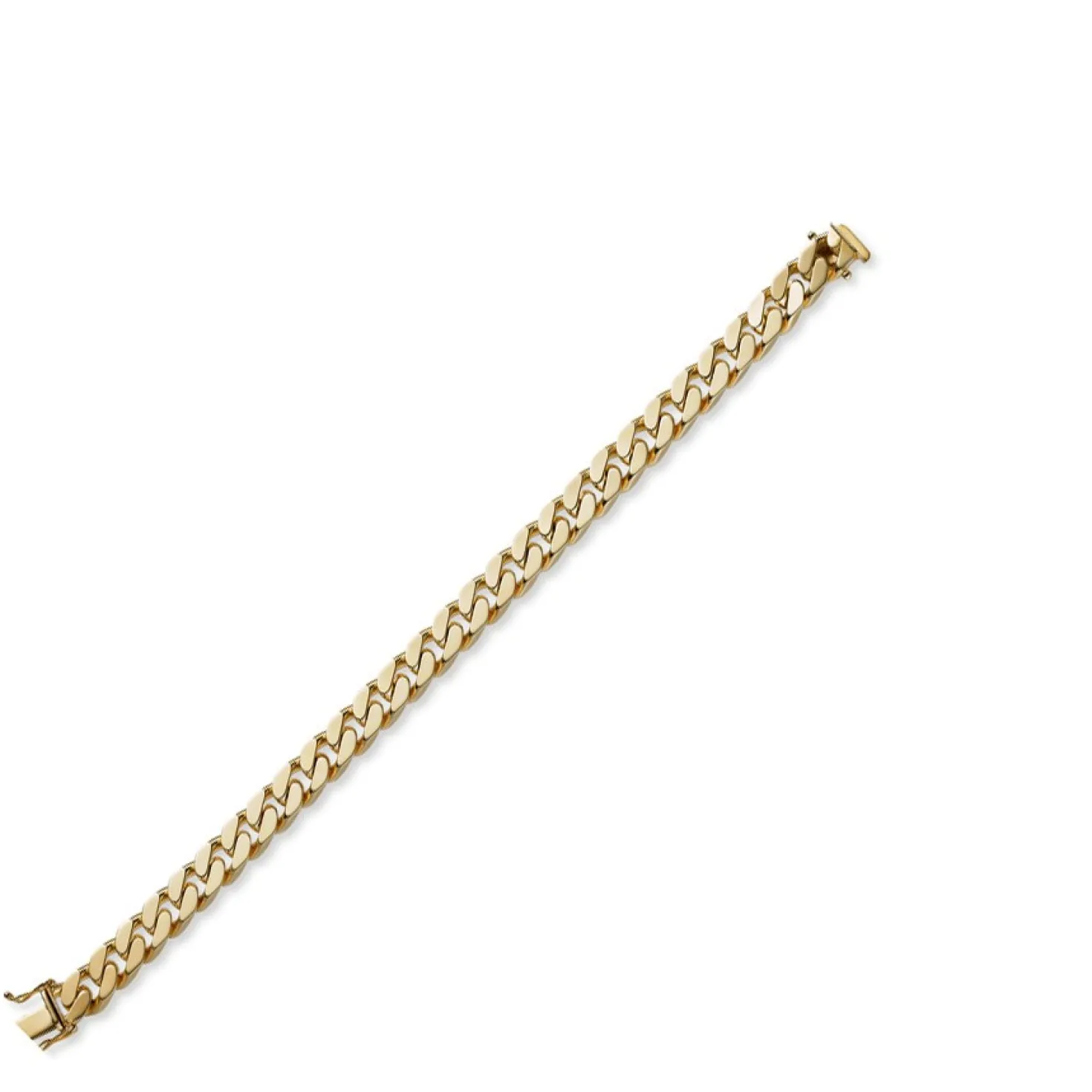 8mm Armband Armkette Panzerarmband aus 750 Gold Gelbgold massiv, 19cm