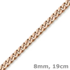 8mm Armband Armkette Panzerarmband aus 585 Gold Rotgold 21cm Herren