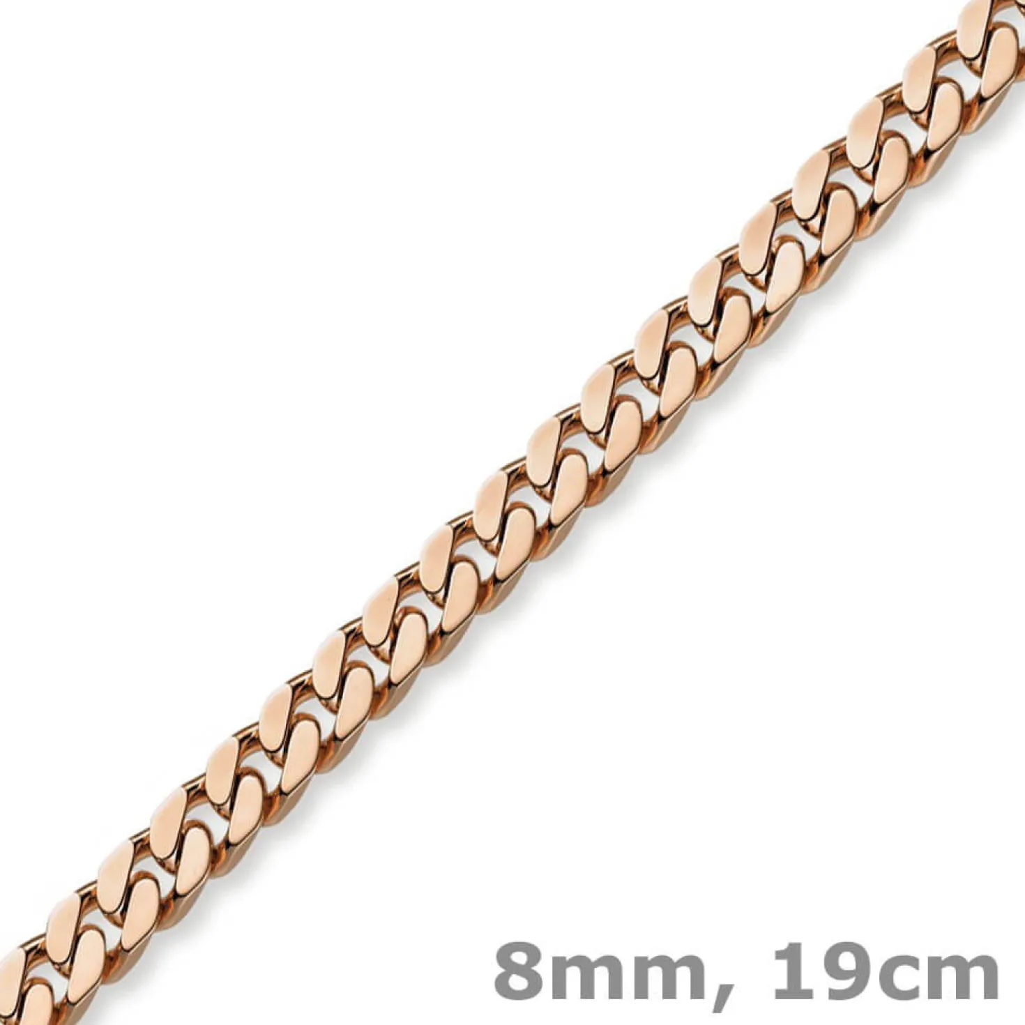 8mm Armband Armkette Panzerarmband aus 585 Gold Rotgold 21cm Herren