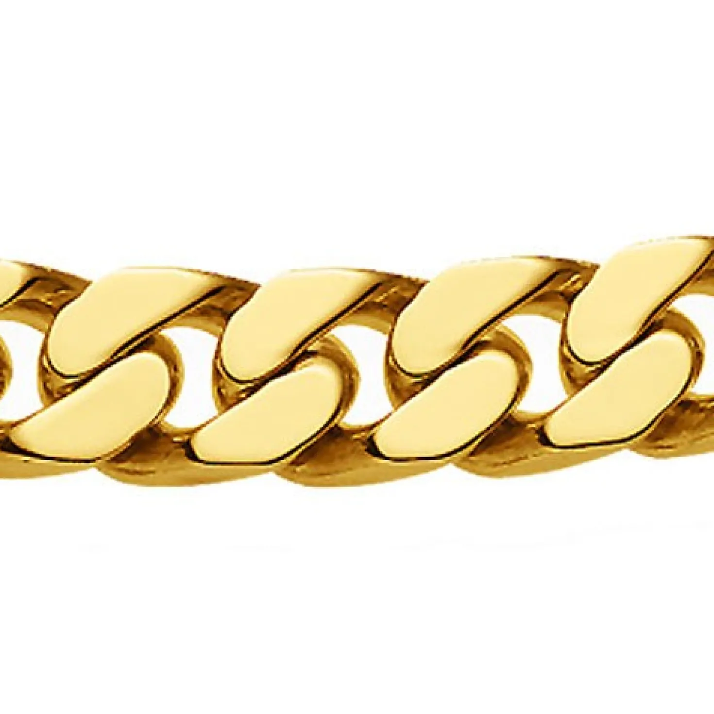 8mm Armband Armkette Panzerarmband, 585 Gold Gelbgold, 21cm, Herren