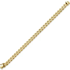 7mm Armband Armkette Panzerarmband, 585 Gold Gelbgold, 21cm, Herren