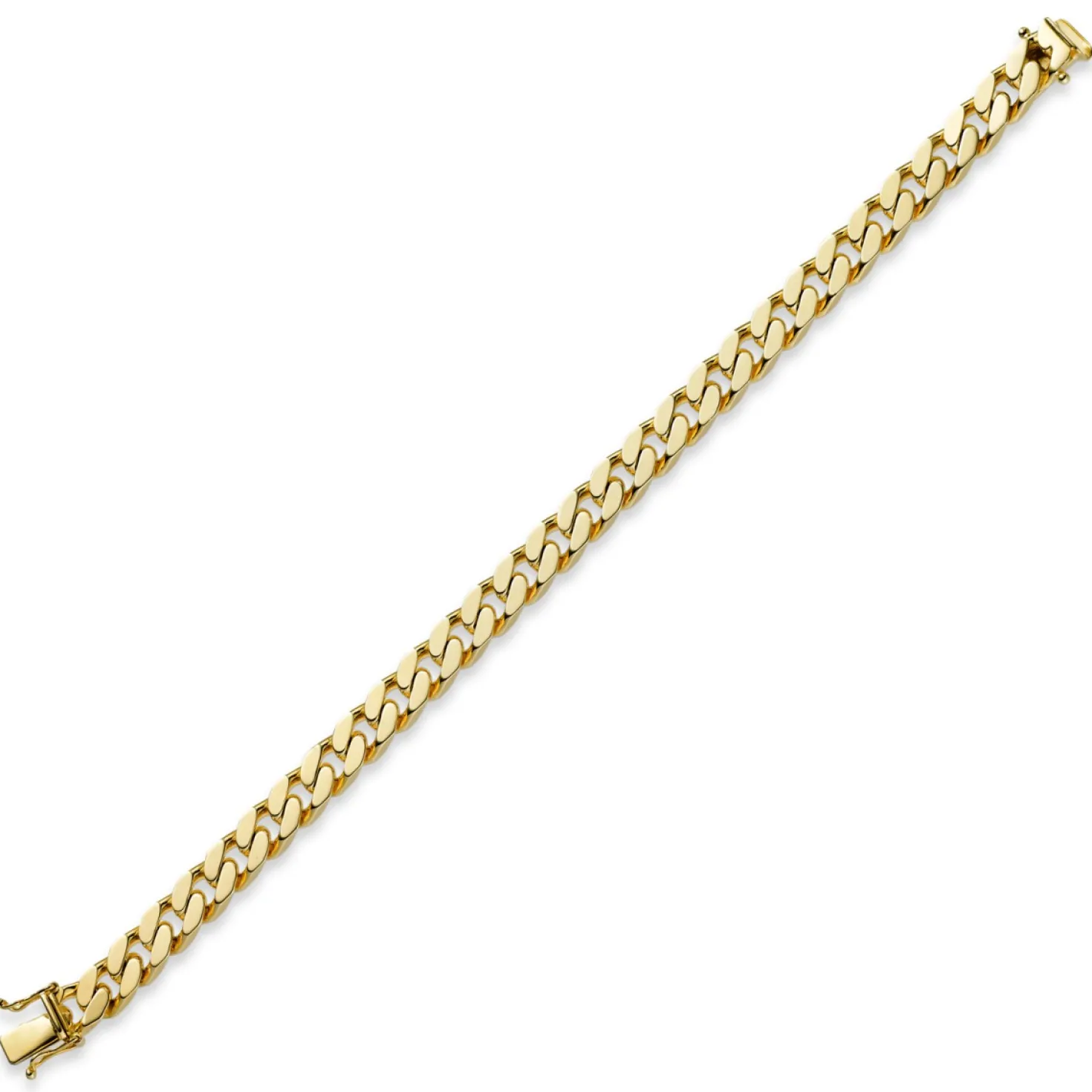 7mm Armband Armkette Panzerarmband, 585 Gold Gelbgold, 21cm, Herren