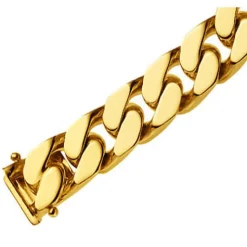 7mm Armband Armkette Panzerarmband 750 Gold Gelbgold 19cm Herren Goldarmband