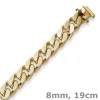 8mm Armband Armkette Panzerarmband, 585 Gold Gelbgold, 19cm, Unisex