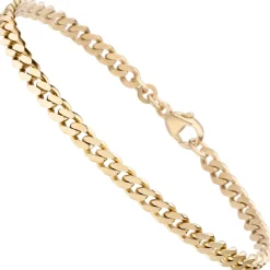 4,6mm Armband Armkette Panzerkette diamantiert aus 333 Gold Gelbgold massiv 21cm