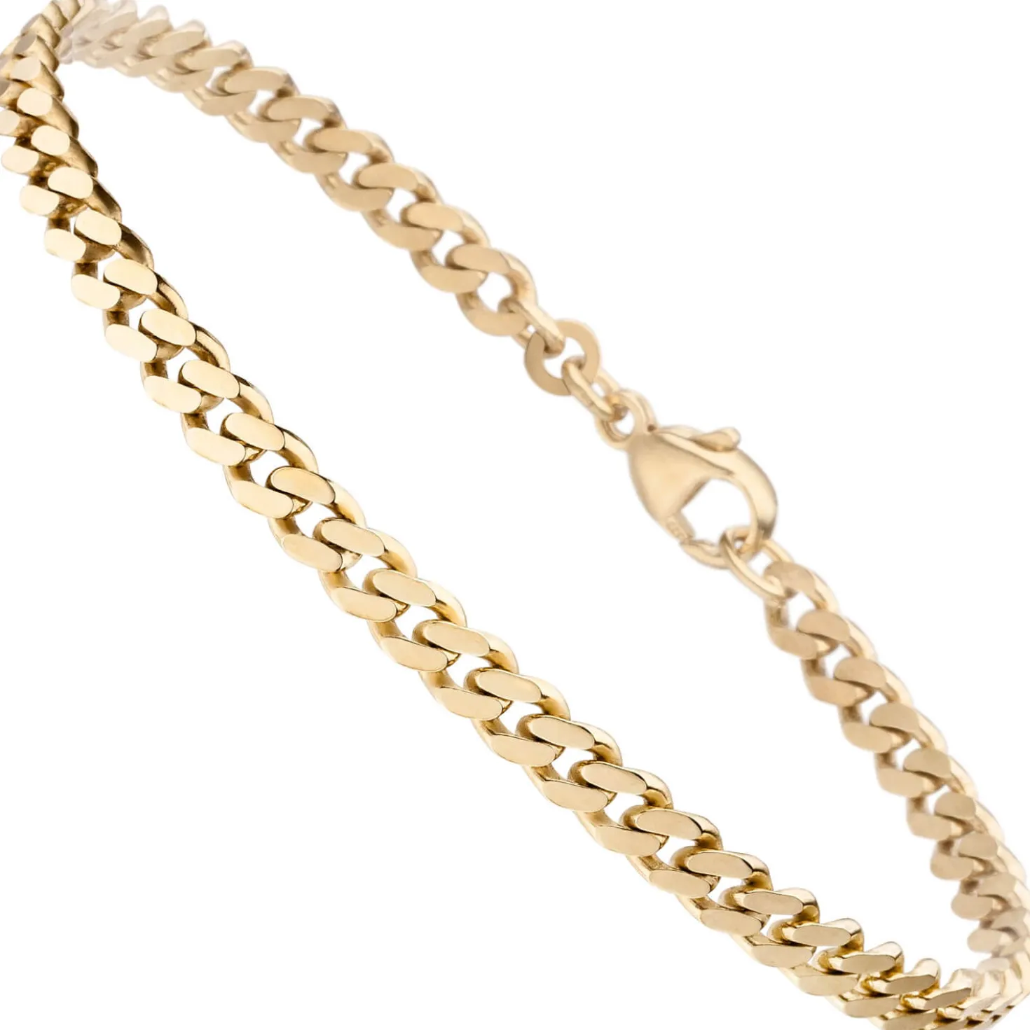 4,6mm Armband Armkette Panzerkette diamantiert aus 333 Gold Gelbgold massiv 21cm