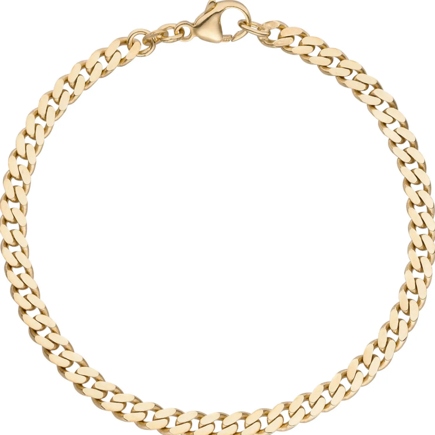 4,6mm Armband Armkette Panzerkette diamantiert aus 333 Gold Gelbgold massiv 21cm