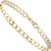 5,7mm Armband Armkette Panzerkette oval flach aus 333 Gold Gelbgold massiv 19cm