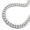 4mm Armband Armkette Panzerkette, 925 Silber, diamantiert, 21cm