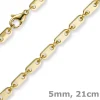 5mm Armband Armkette Plattenkette aus 750 Gold Gelbgold, 21cm, Unisex