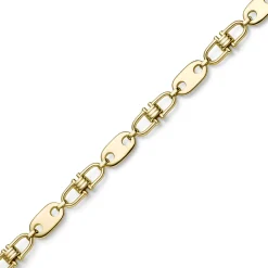 11mm Armband Armkette Platte-Steigbügelkette aus 585 Gold Gelbgold massiv 21cm
