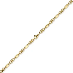 5,5mm Armband Armkette Platte-Steigbügelkette, 585 Gold Gelbgold, 19cm