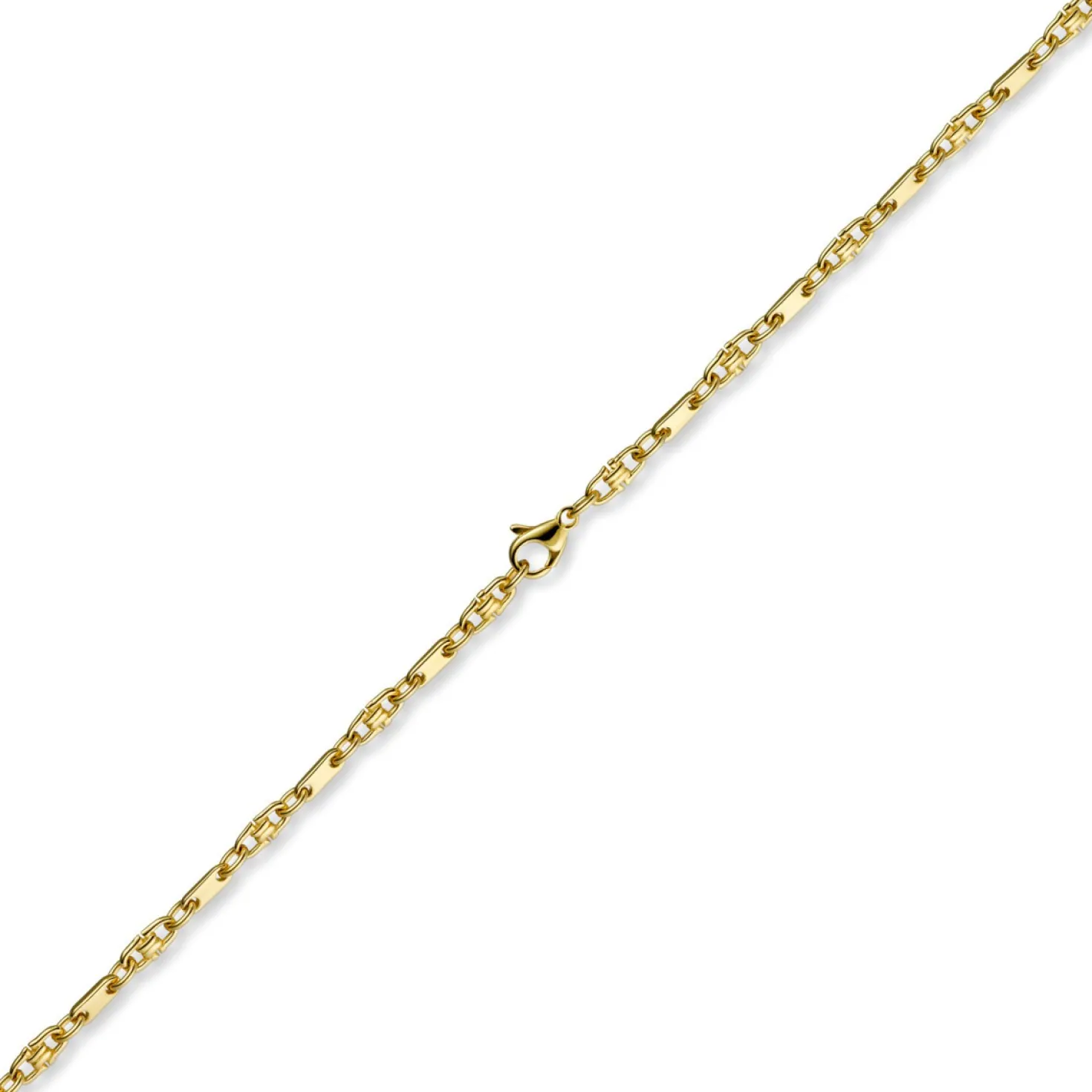 3mm Armband Armkette Platte-Steigbügelkette, 585 Gold Gelbgold, 21cm