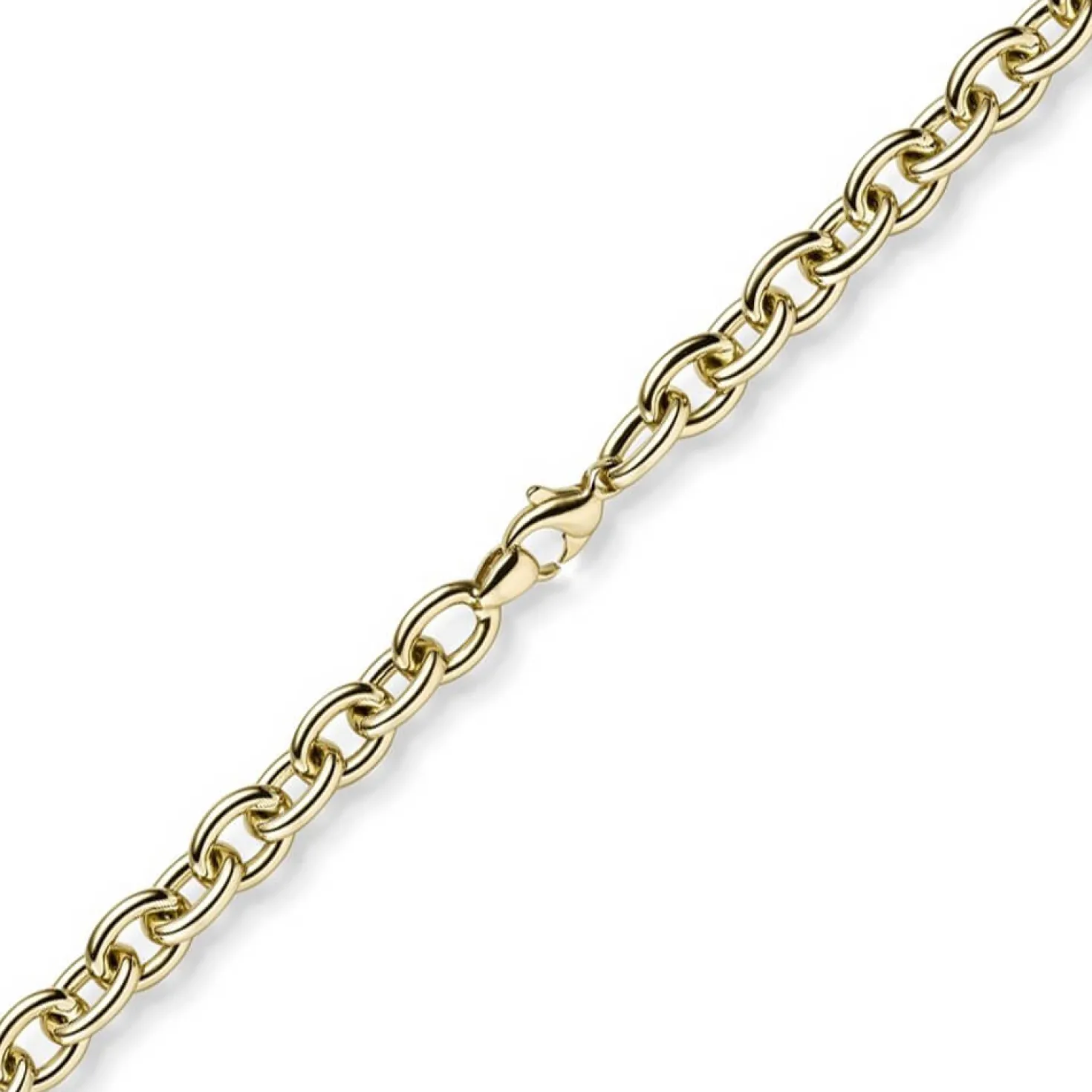 7,5mm Armband Armkette Rundankerkette Armschmuck aus 585 Gold Gelbgold 19cm