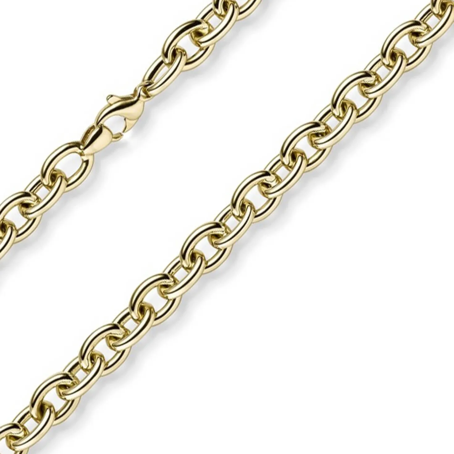 7,5mm Armband Armkette Rundankerkette Armschmuck aus 585 Gold Gelbgold 19cm
