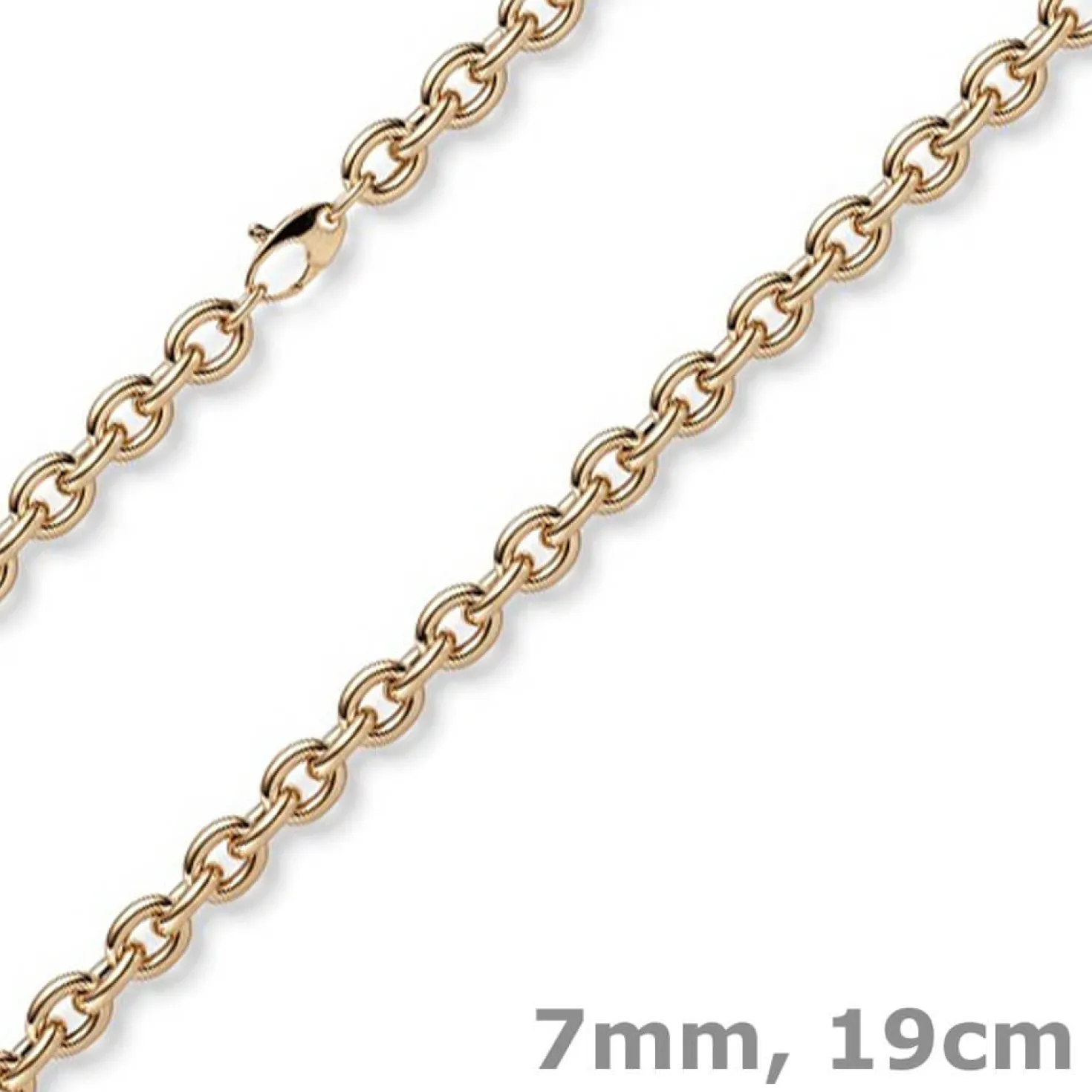 7mm Armband Armkette Rundankerkette aus 585 Gold Rotgold 19cm