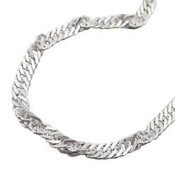 3mm Armband Armkette, Singapur diamantiert, 925 Silber, Damen, 19cm