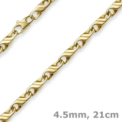 4,5mm Armband Armkette Viktoriakette aus 585 Gold Gelbgold, 21cm, Herren
