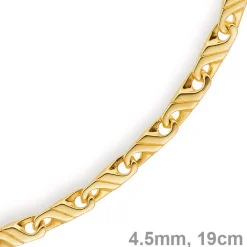 4,5mm Armband Armkette Viktoriakette aus 585 Gold Gelbgold, 19cm, Herren