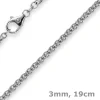 3mm Armband Armkette Zopf-Kette aus 585 Gold Weißgold, 19cm, Unisex