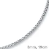3mm Armband Armkette Zopf-Kette aus 750 Gold Weißgold 19cm Unisex Goldarmband