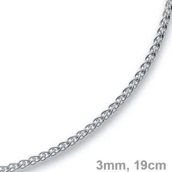 3mm Armband Armkette Zopf-Kette aus 750 Gold Weißgold 19cm Unisex Goldarmband