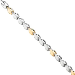8,4mm Armband Armschmuck aus Edelstahl teilmattiert in Gold-Silber-Farbe 20cm