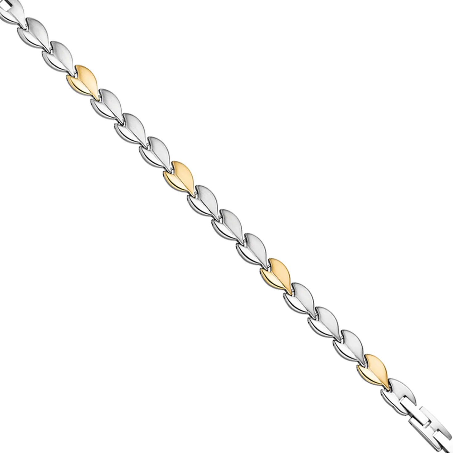 8,4mm Armband Armschmuck aus Edelstahl teilmattiert in Gold-Silber-Farbe 20cm