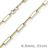 6,5mm Armband Armschmuck Paper Clip Kette aus 585 Gold Gelbgold 21cm