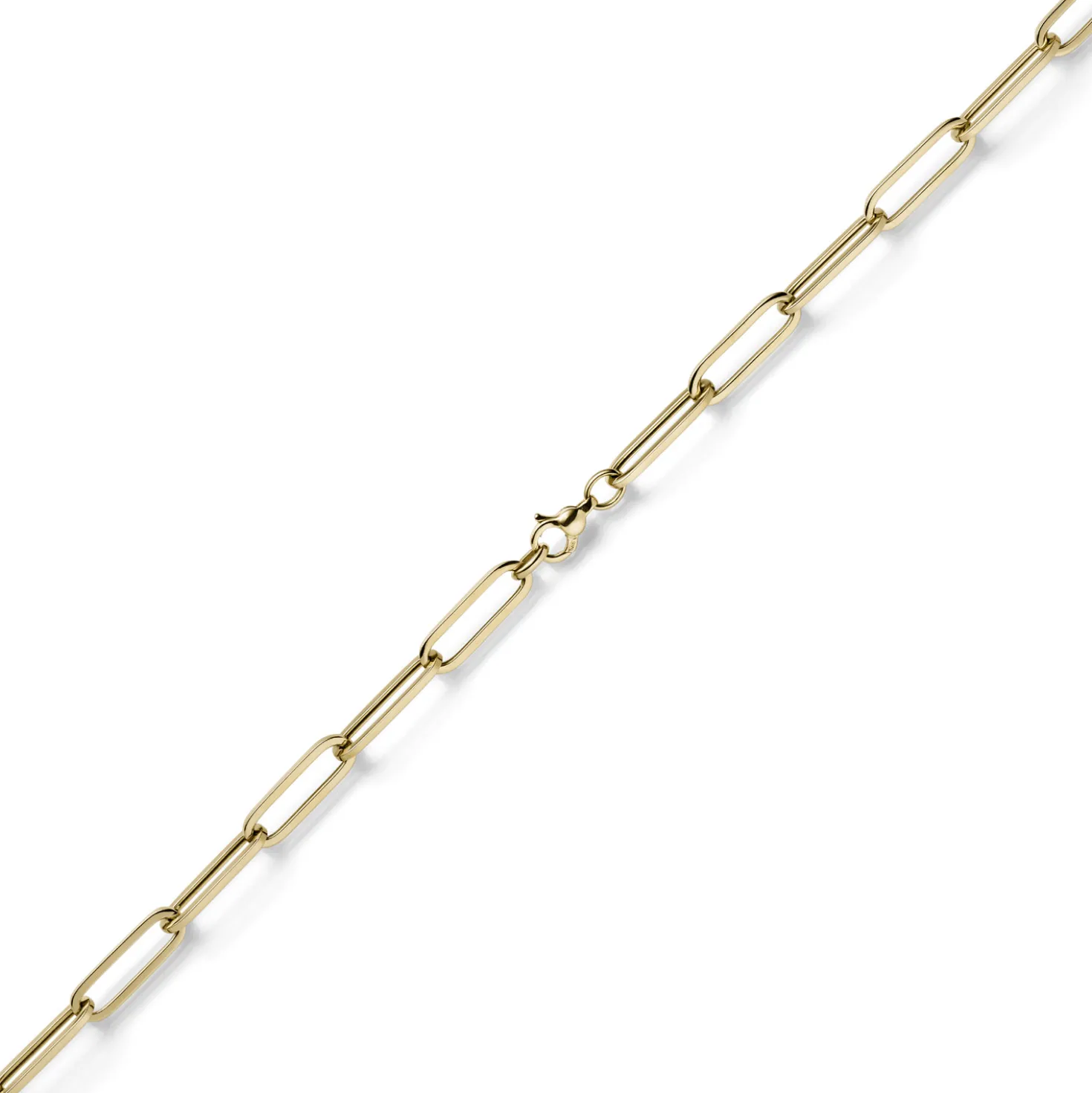 6,5mm Armband Armschmuck Paper Clip Kette aus 585 Gold Gelbgold 21cm