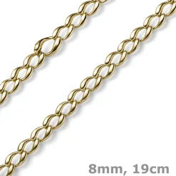 8mm Armband Armschmuck Phantasiekette aus 585 Gold Gelbgold glänzend 19cm