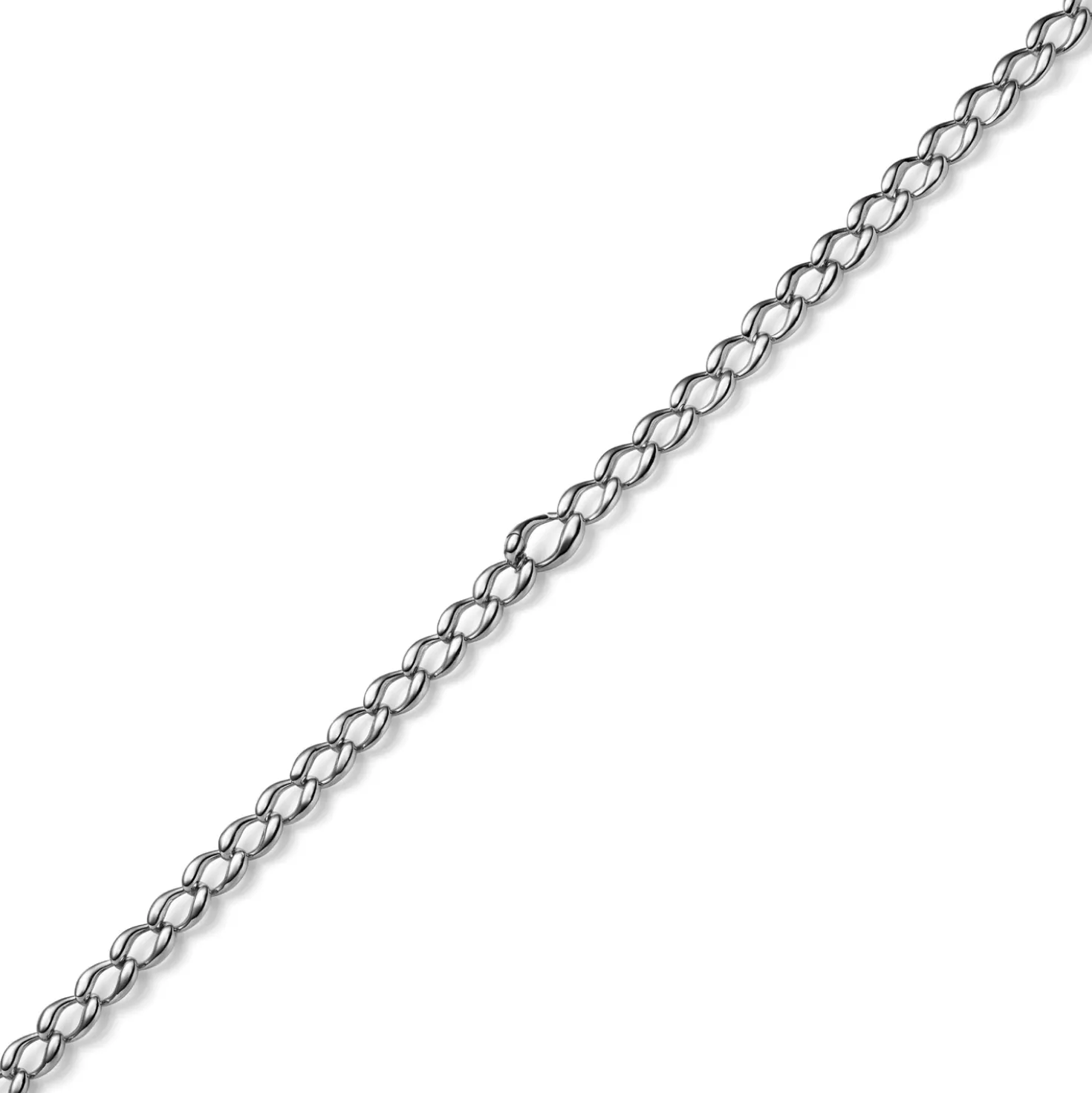 8mm Armband Armschmuck Phantasiekette aus 585 Gold Weißgold glänzend 19cm