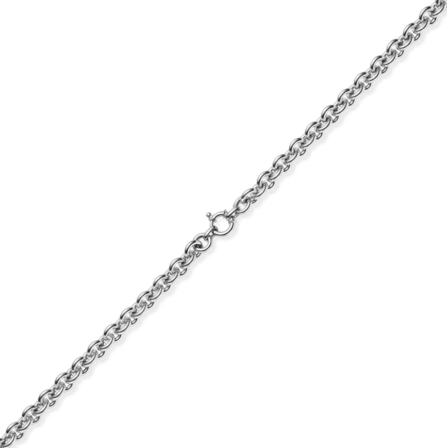 10mm Armband Armschmuck Rund-Ankerkette Ringelkette aus 585 Gold Weißgold 19cm