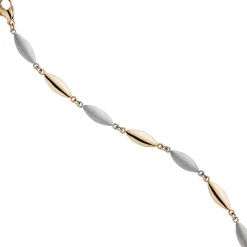 5,5mm Armband Armschmuck spitzoval 585 Gold Gelbgold Weißgold teilmatt 19,5cm