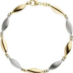 5,5mm Armband Armschmuck spitzoval 585 Gold Gelbgold Weißgold teilmatt 19,5cm