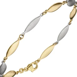 5,5mm Armband Armschmuck spitzoval 585 Gold Gelbgold Weißgold teilmatt 19,5cm