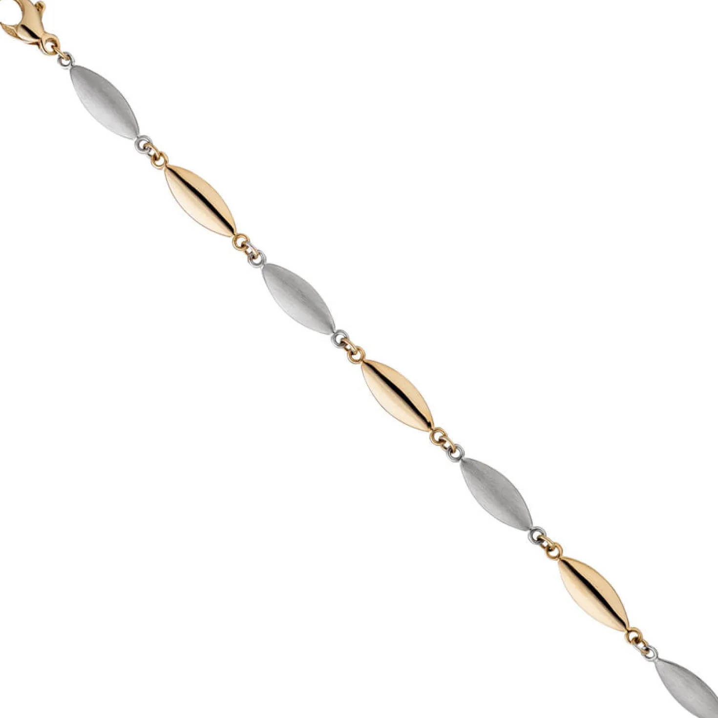 5,5mm Armband Armschmuck spitzoval 585 Gold Gelbgold Weißgold teilmatt 19,5cm