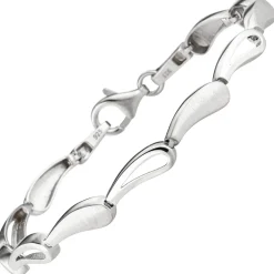 5,7mm Armband aus 925 Silber rhodiniert & teilmattiert 19cm Armschmuck Damen