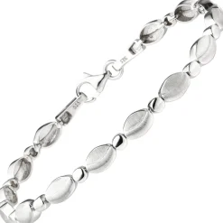 5,4mm Armband aus 925 Silber teilmattiert & rhodiniert 19cm Armschmuck Damen