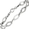 7,8mm Armband aus 925 Silber teilmatt mit 48 Zirkonia 19cm Armschmuck Armkette