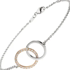 1,5mm Armband 25 Diamanten 0.25Ct 585 Gold Rotgold Weißgold 18-19cm