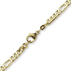 5,5mm Armband diamantierte Figaro-Kette aus 585 Gold Gelbgold Armschmuck, 19cm