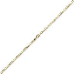 3,5mm Armband diamantierte Figaro-Kette aus 585 Gold Gelbgold Armschmuck, 19cm