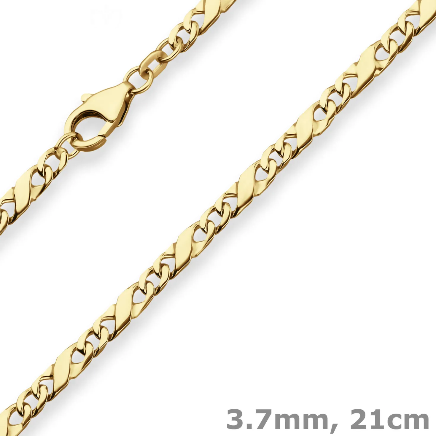 3,7mm Armband Dollarkette Goldarmband Armschmuck aus 585 Gold Gelbgold 21cm