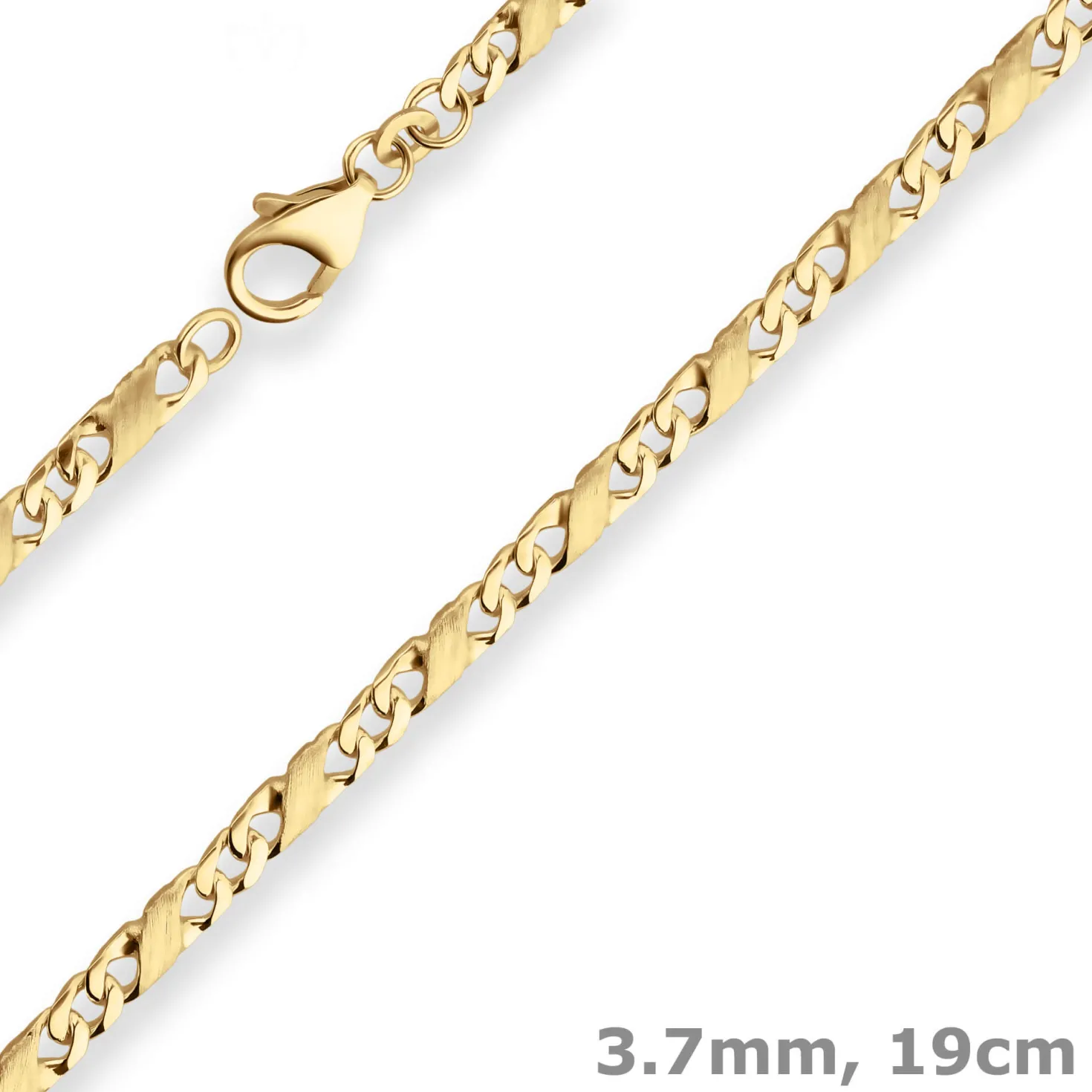 3,7mm Armband Dollarkette Goldarmband Armschmuck aus 333 Gold Gelbgold 19cm