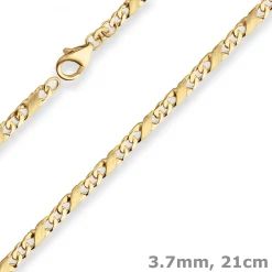 3,7mm Armband Dollarkette Goldarmband Armschmuck aus 333 Gold Gelbgold 21cm