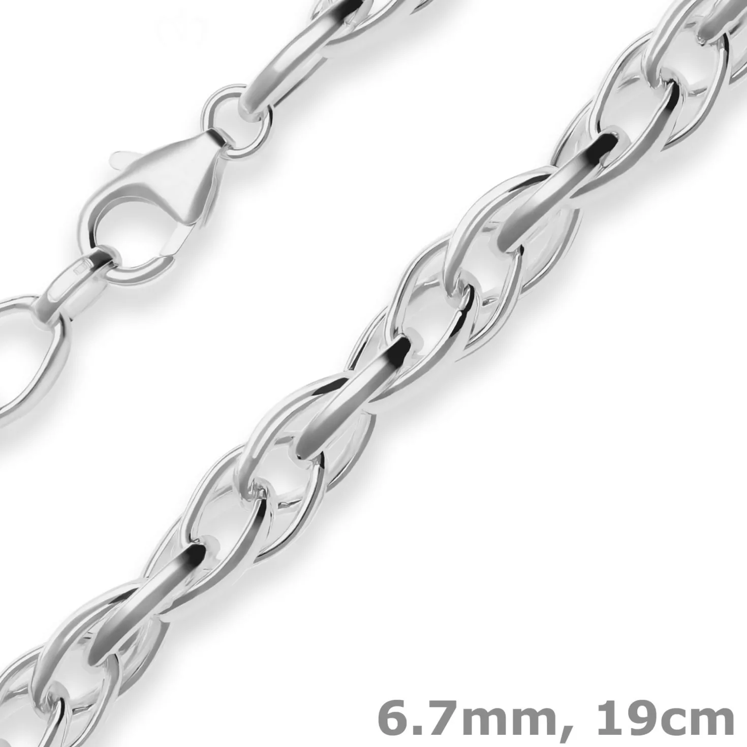 6,7mm Armband Doppelankerkette Silberarmband Armschmuck aus 925 Silber 19cm