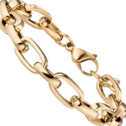 10,2mm Armband Erbs-Anker flach Kette aus Edelstahl gold-farben beschichtet 22cm