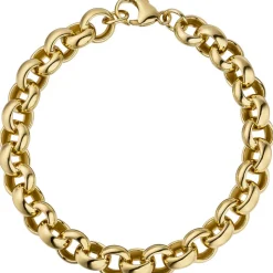 10,2mm Armband Erbsarmband Armkette aus 925 Silber in Gelbgold vergoldet, 21cm